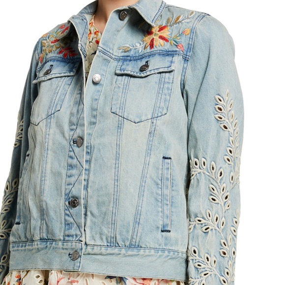 johnny was embroidered denim jacket